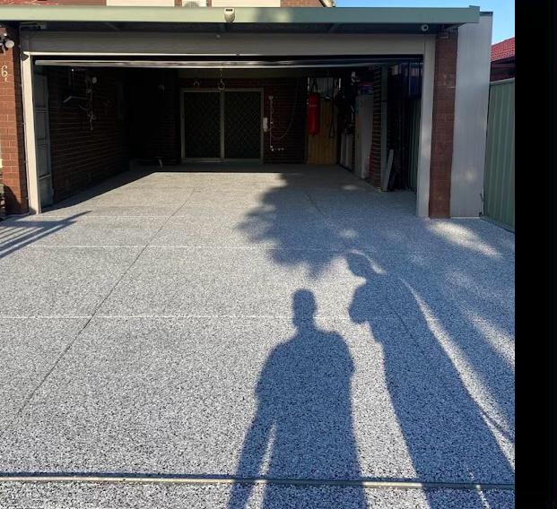 Textured driveway finish outside an Australian home