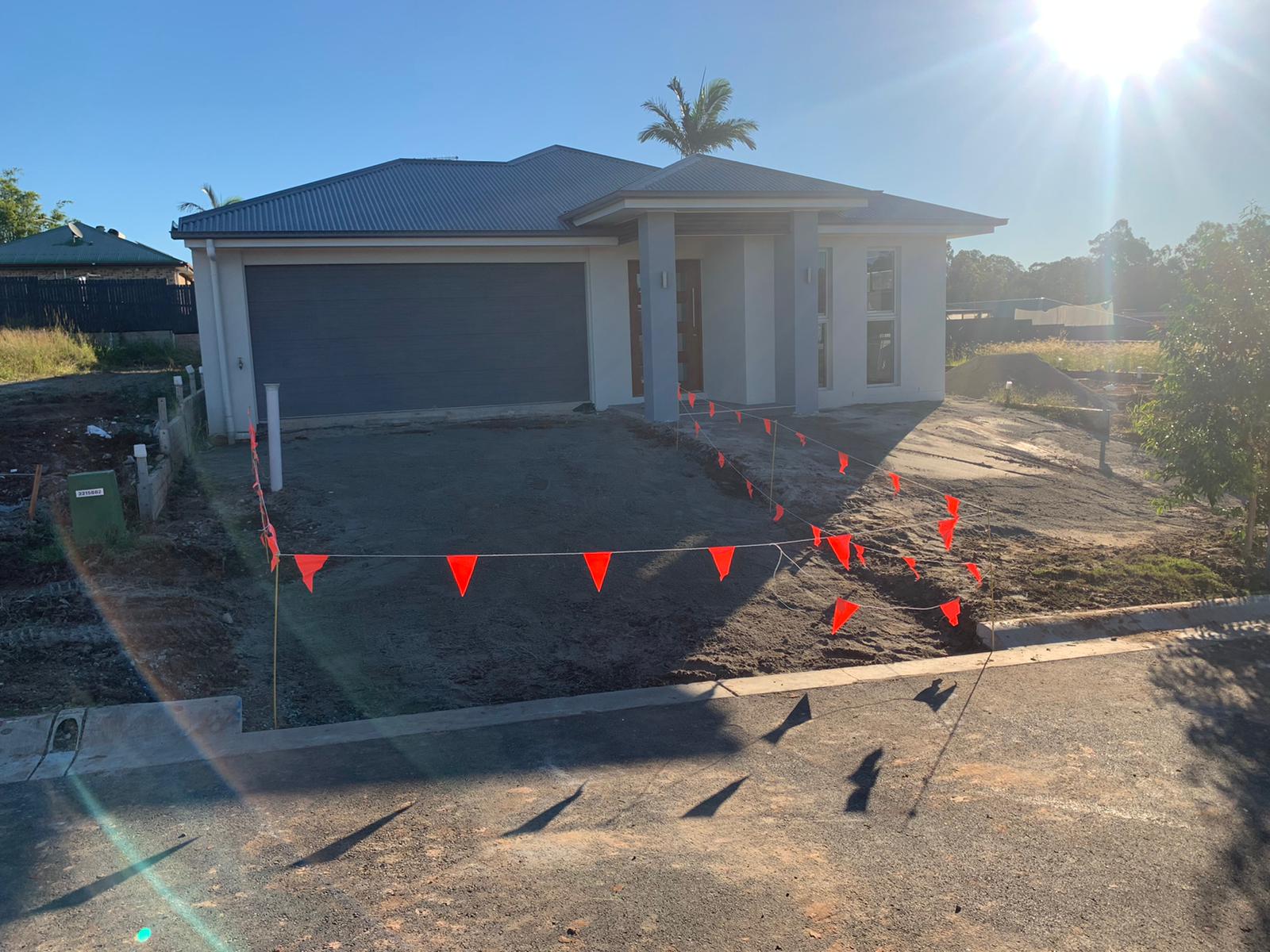 Driveway area prepared in front of a home